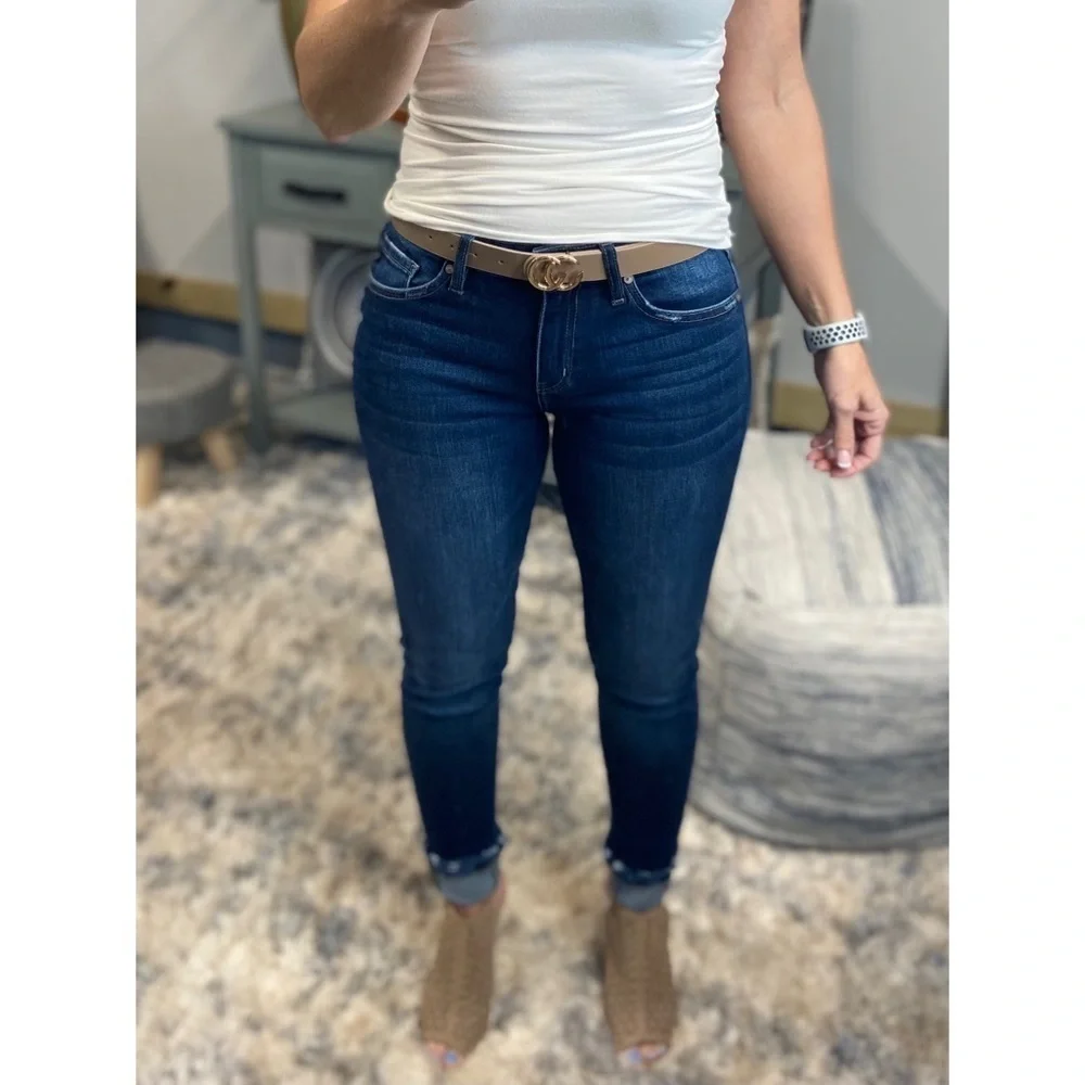 ❤️‍🔥RESTOCK Double C Faux Leather Belt Taupe 4621